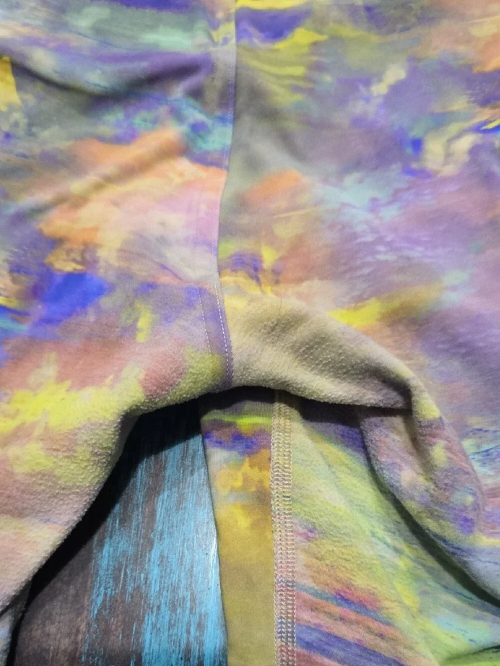 lululemon athletica Multicolor Tie-Dye Athletic Shorts with Purple Panels